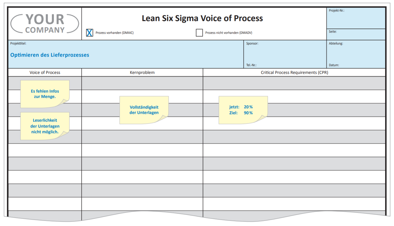 Voice of Process Lean Six Sigma